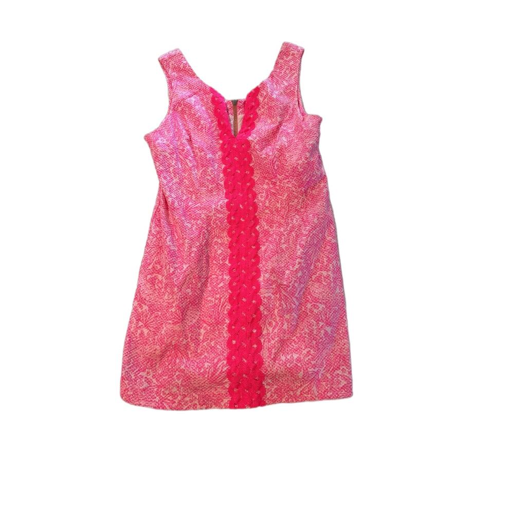 Lilly Pulitzer for Target Pink Lace Trim Shift Dress Size 16 - Picture 2 of 5